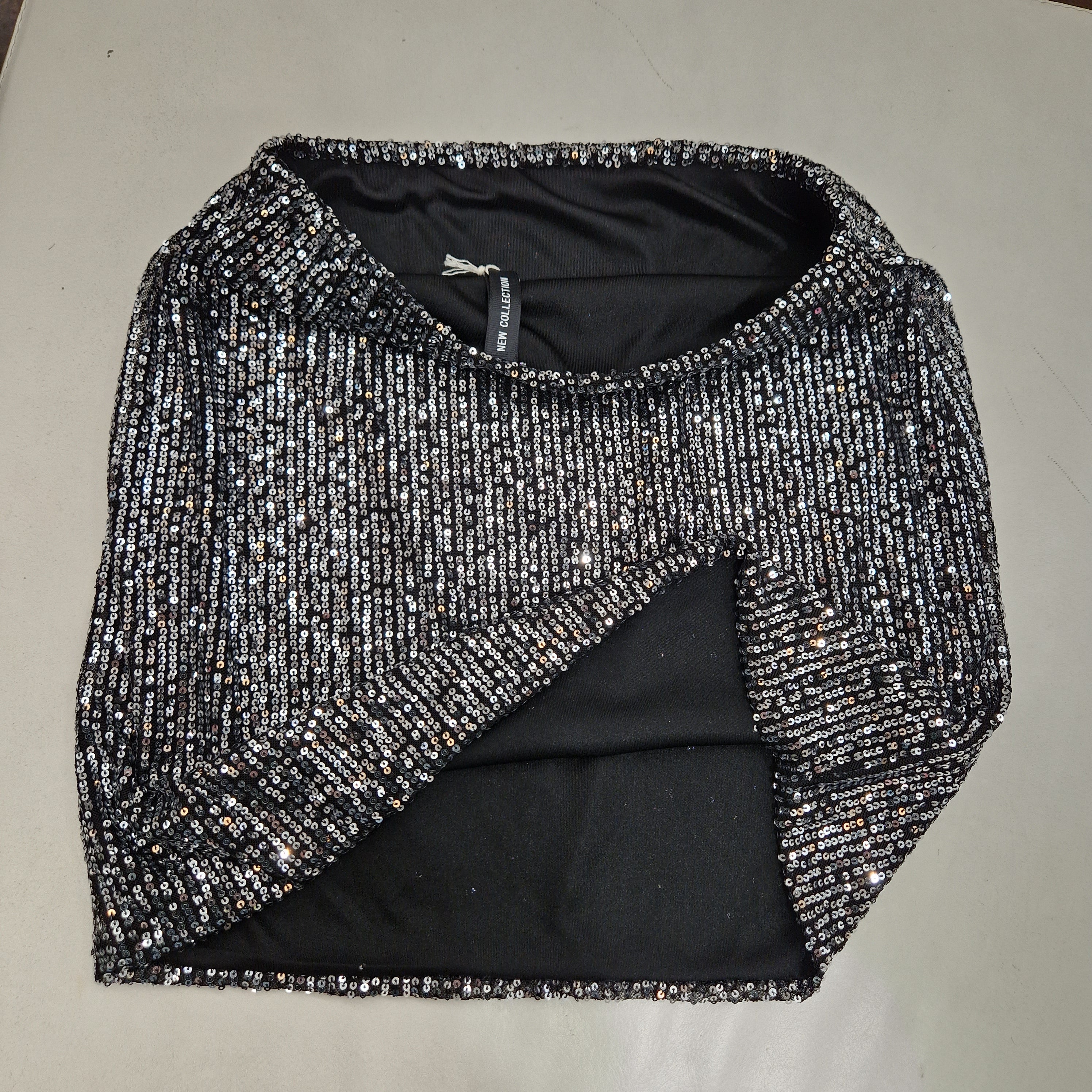 Minigonna paillettes argento