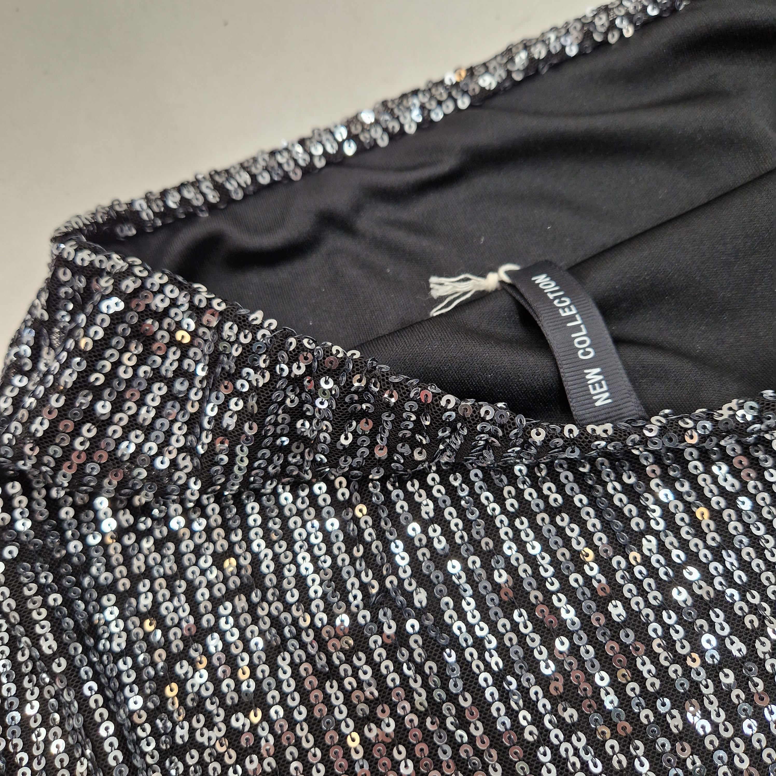 Minigonna paillettes argento