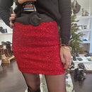Minigonna paillettes rossa