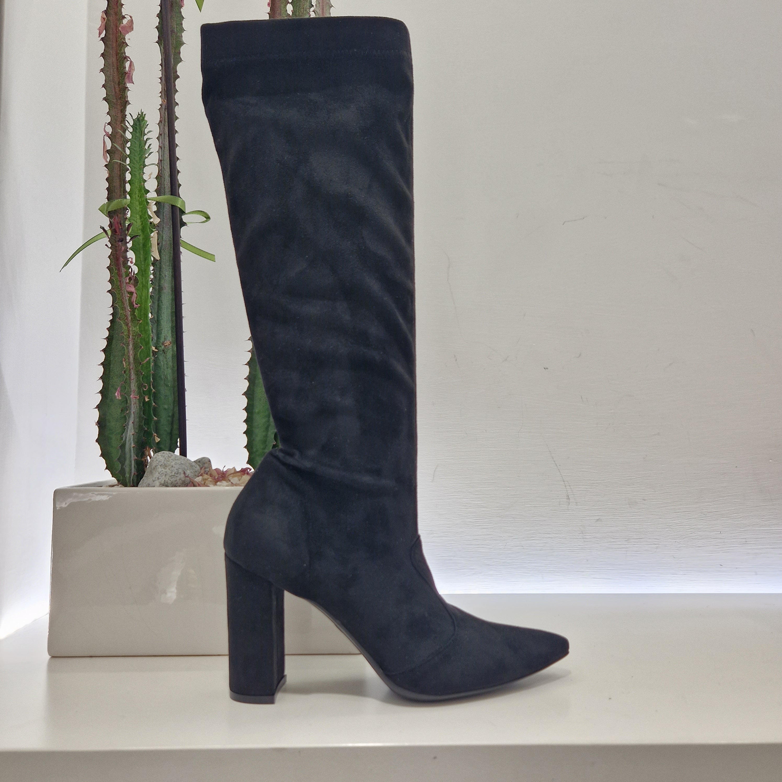 B Rock stivale elasticizzato tacco largo