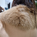 Real fur collar dressing gown coat