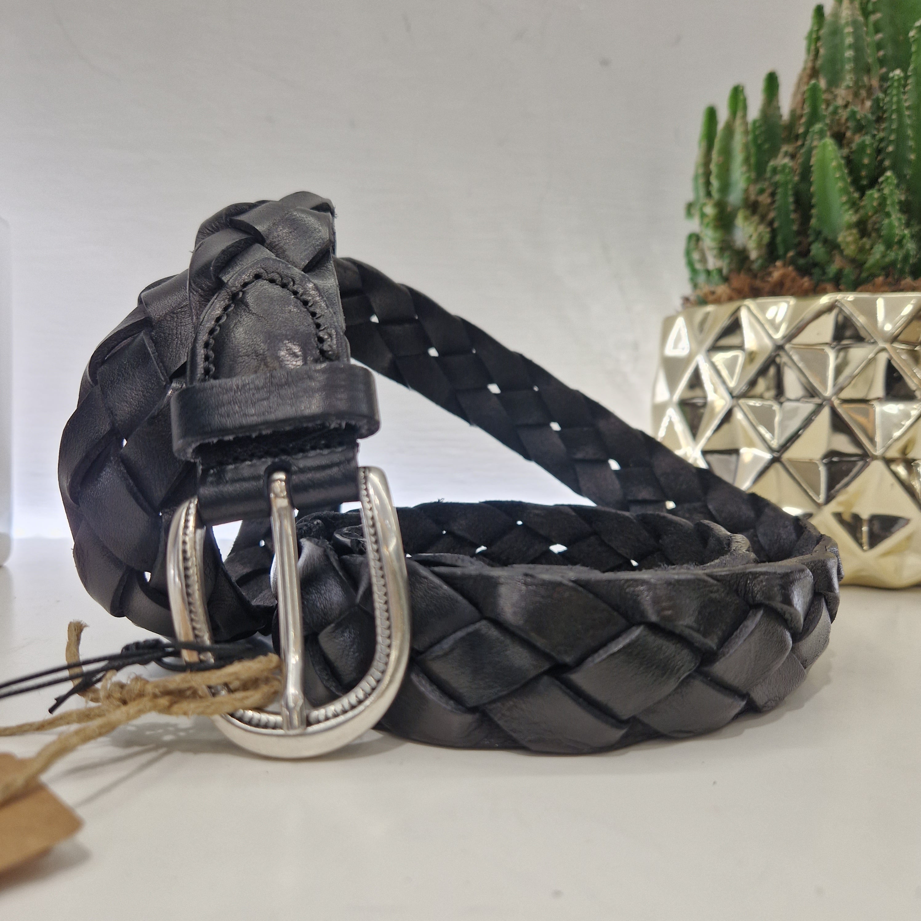 Alberto Luti black braided belt