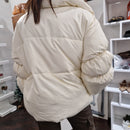 White down jacket with oversized sleeves