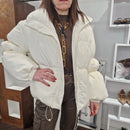 White down jacket with oversized sleeves