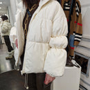 White down jacket with oversized sleeves