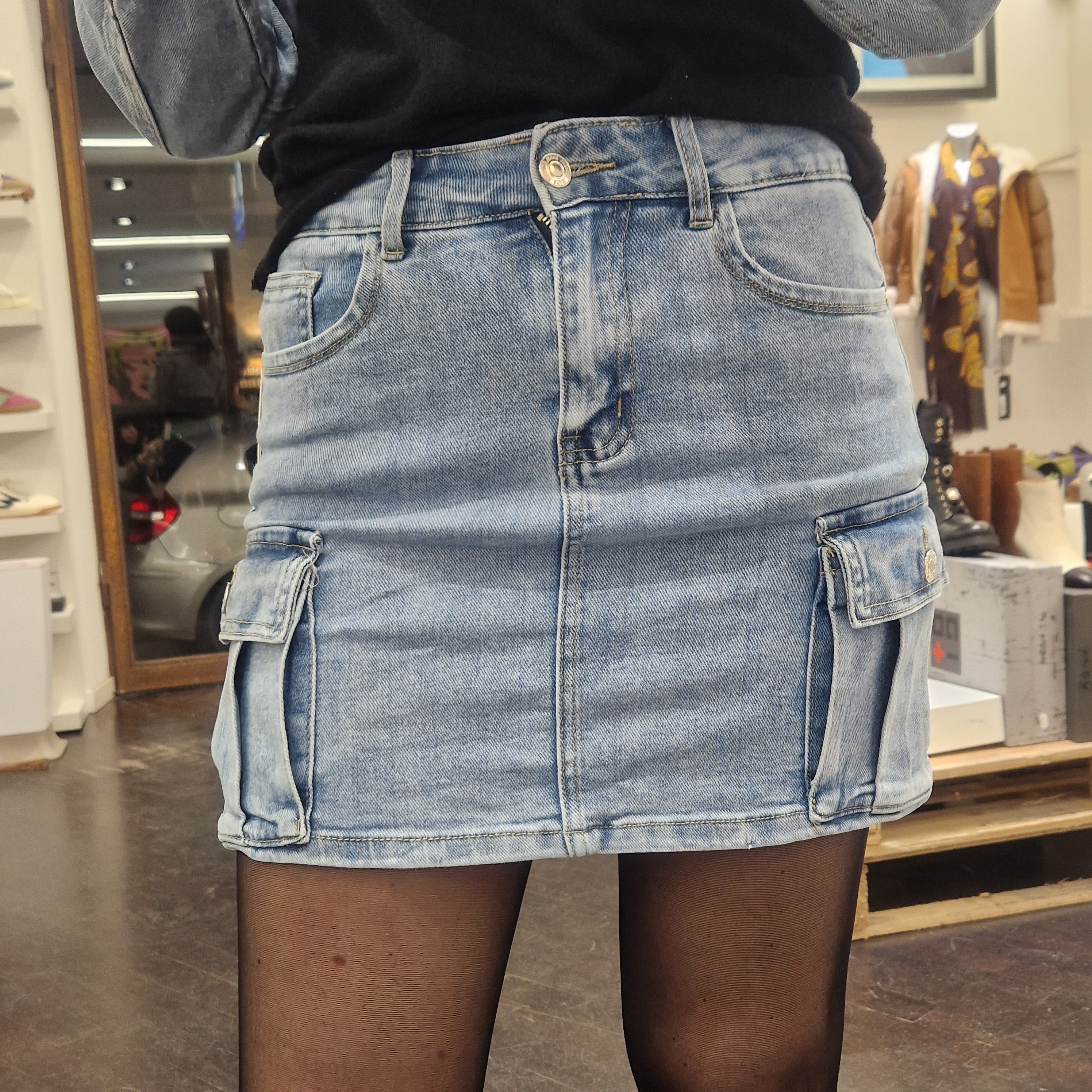 Minigonna jeans con tasche