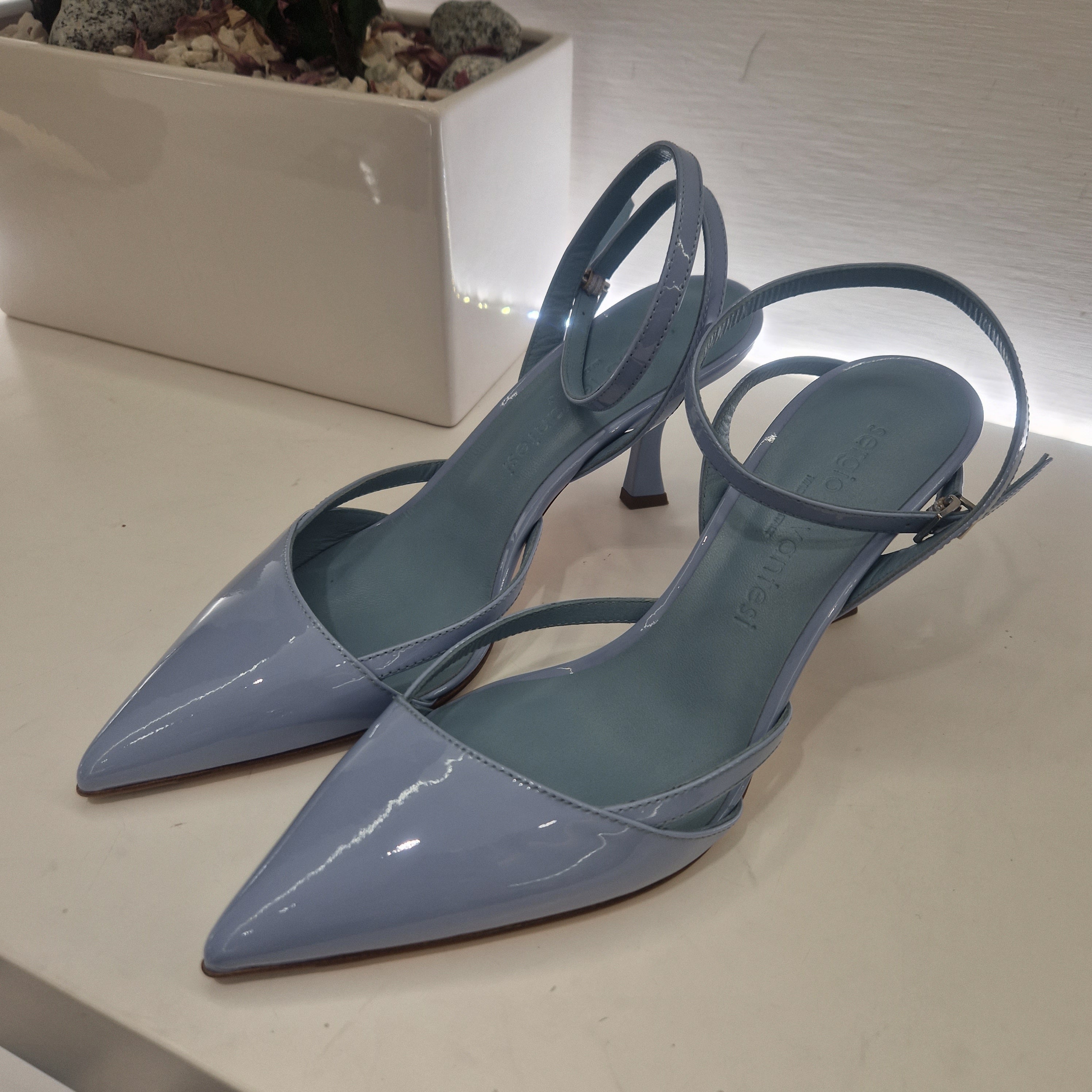 Sergio Levantesi scarpa aperta color cielo