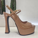 Giampaolo Viozzi nude patent leather sandal