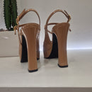 Giampaolo Viozzi nude patent leather sandal