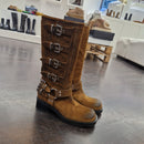 Biker fibbie suede cuoio
