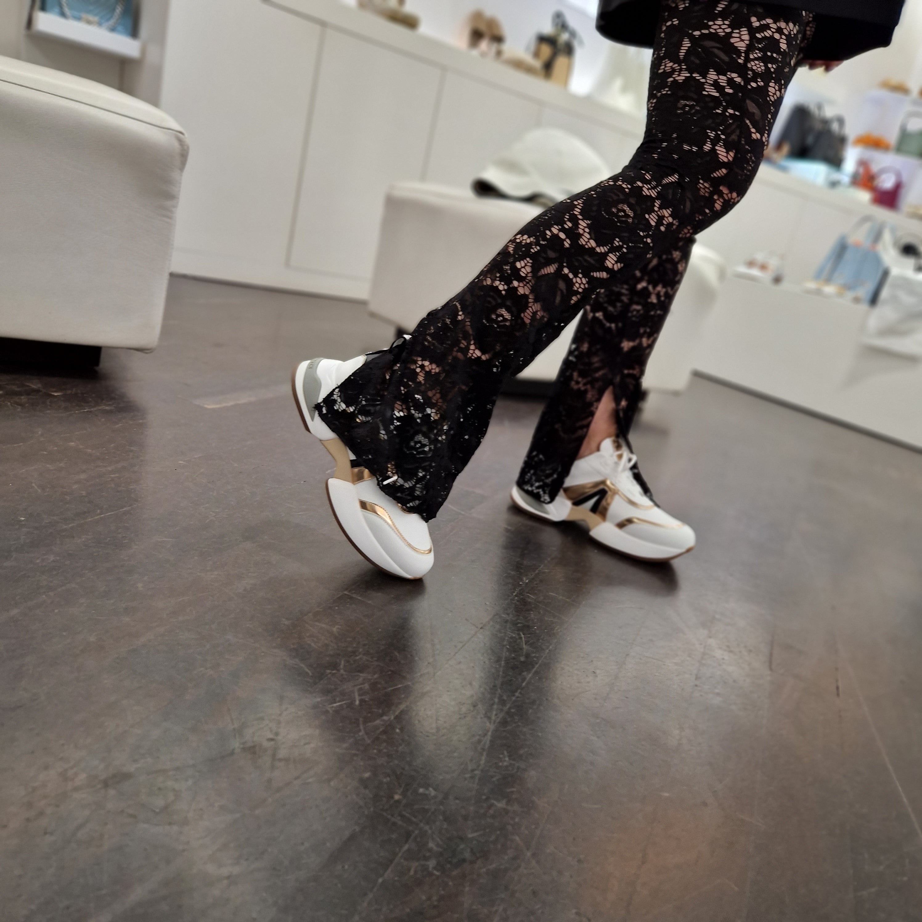 Leggings in pizzo nero