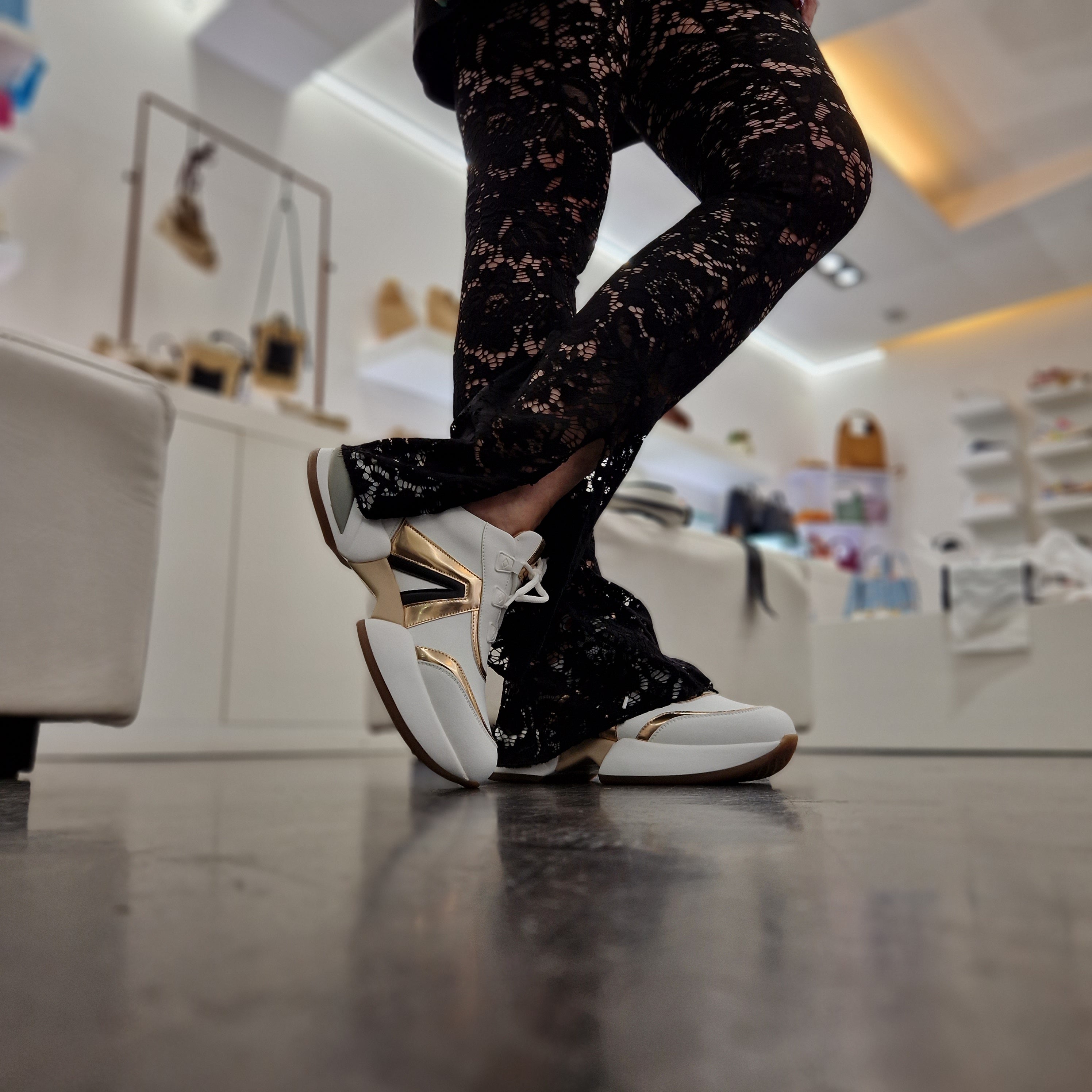 Leggings in pizzo nero