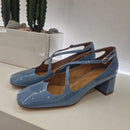 A.Bocca shoe light blue paint