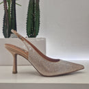 Bibilou nude satin with rhinestones