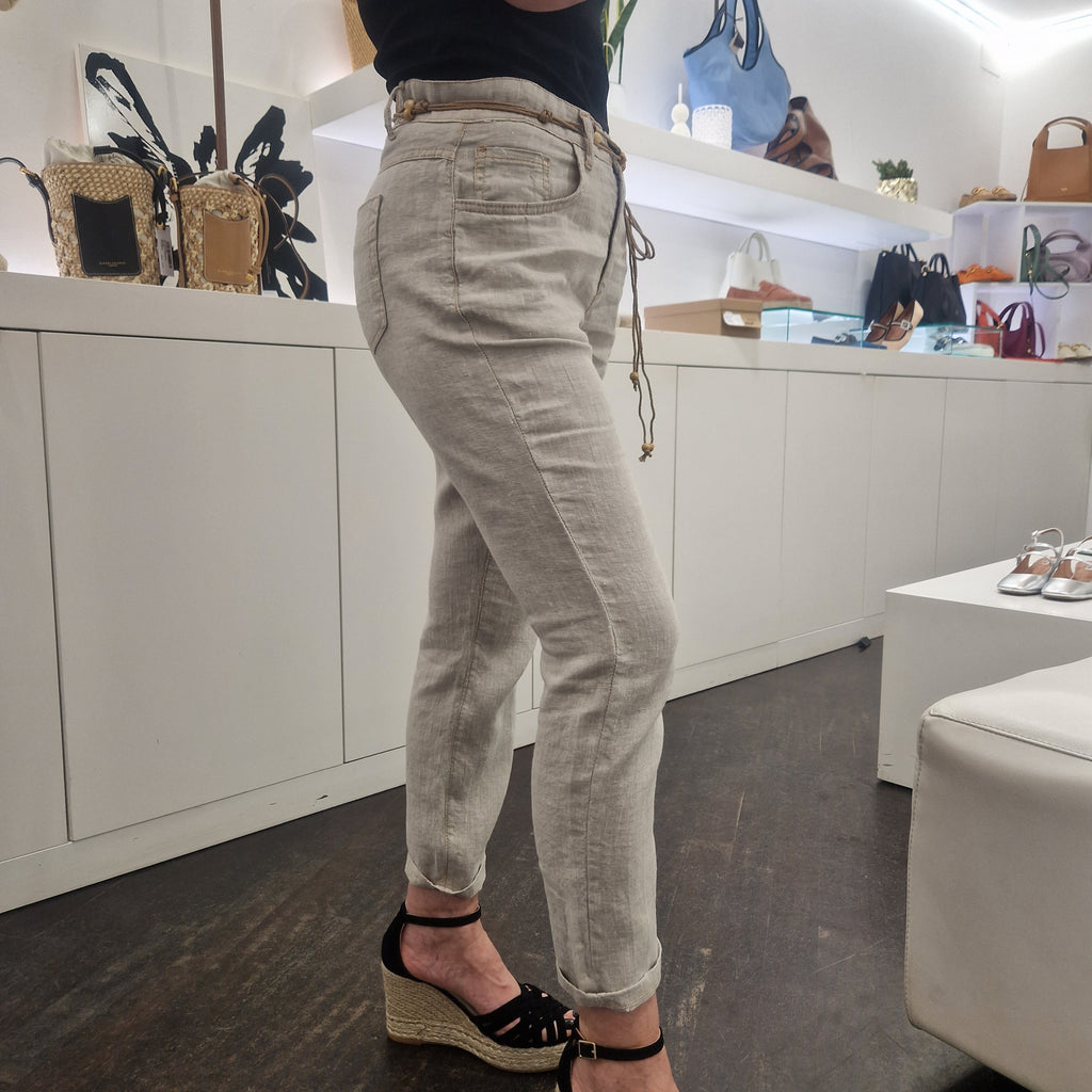 Gold Digger pantalone in lino color corda