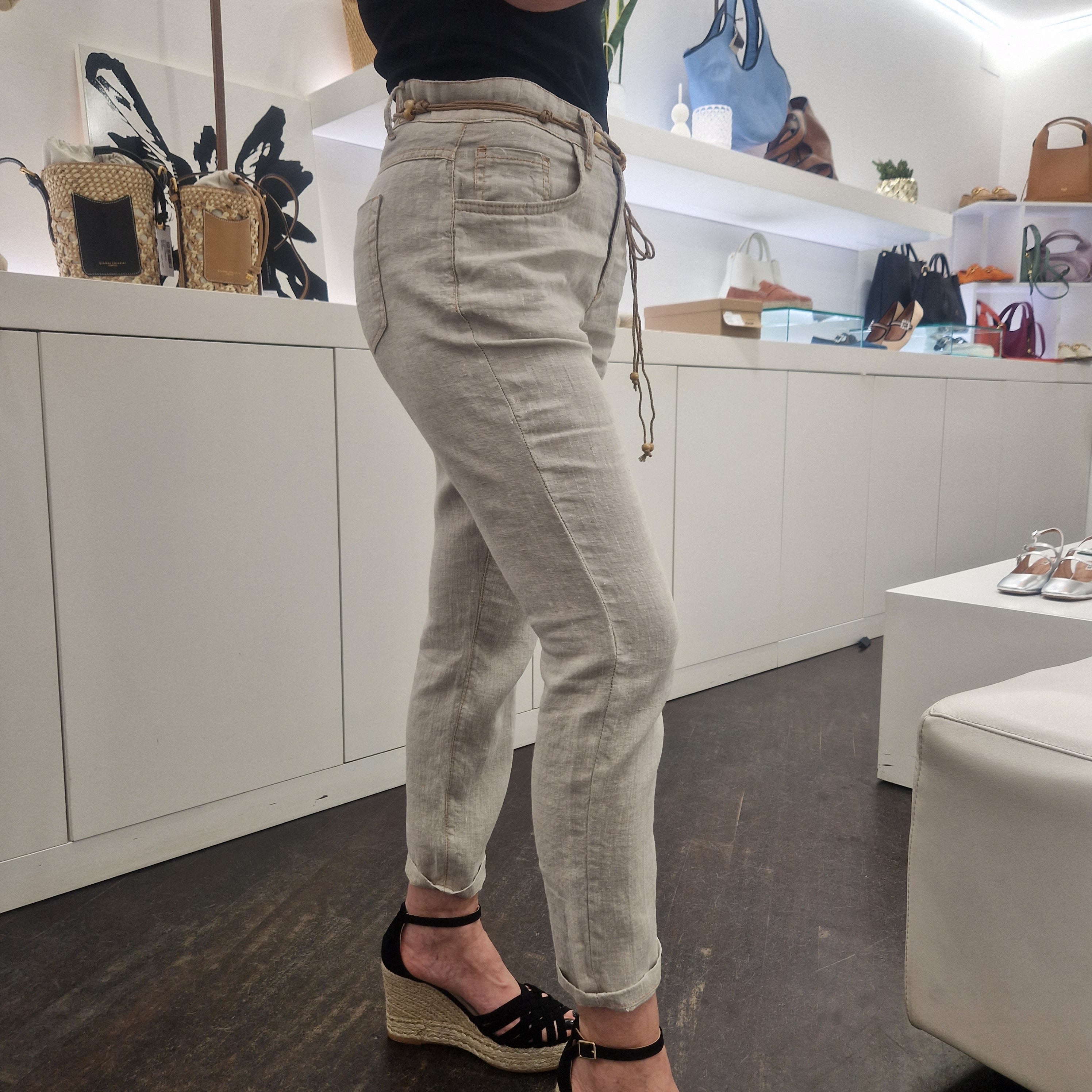 Gold Digger Linen Trousers in Rope Color