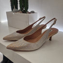 Bibilou nude satin with rhinestones 5 cm heel