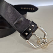 Alberto Luti cintura nera microborchie argento