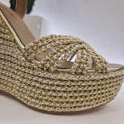 Fiorina sandalo zeppa alta  oro