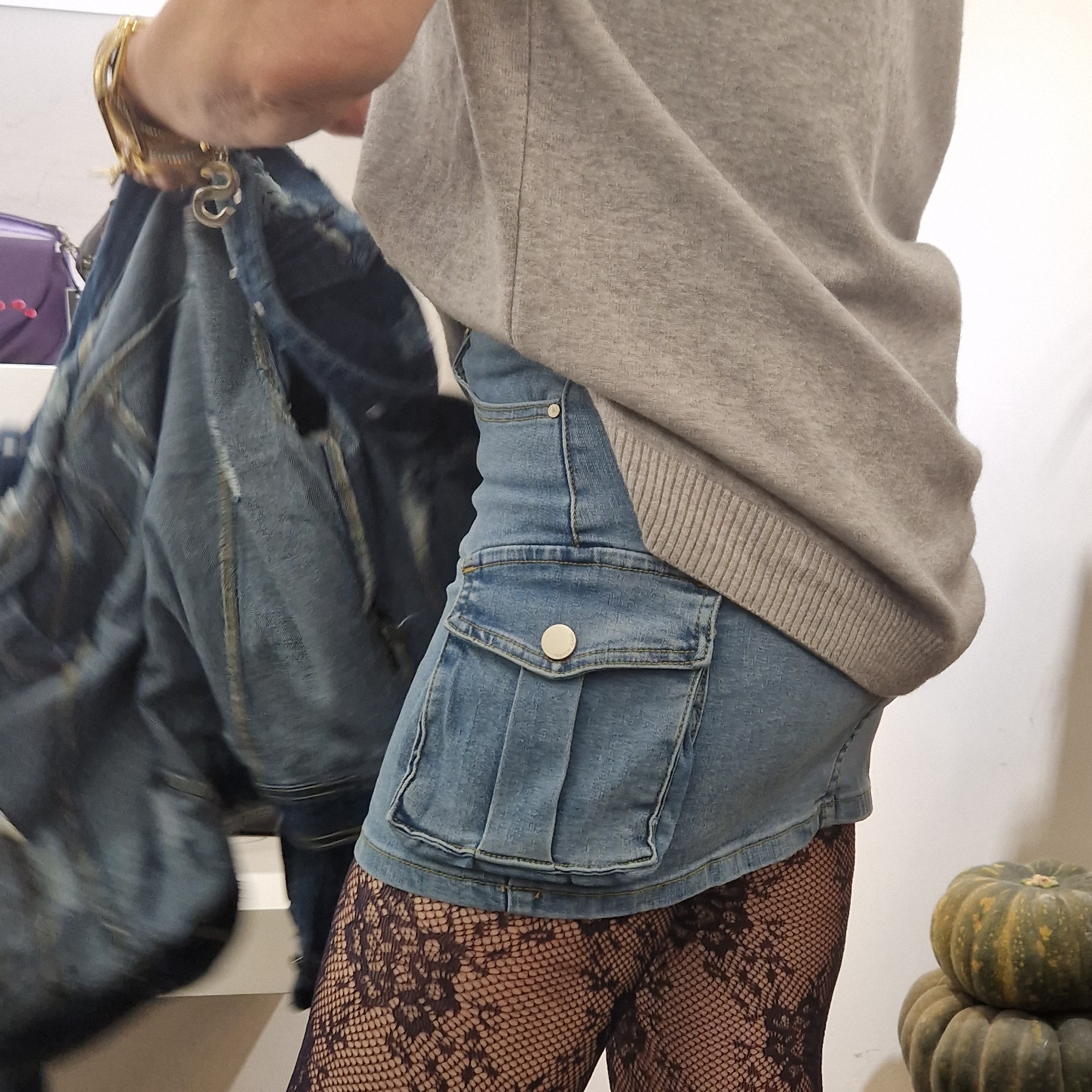 Minigonna jeans con tasche