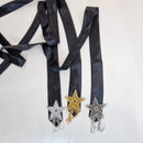 Black tie with rhinestone star