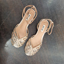 Bibilou low sandal powder rhinestone