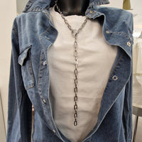 MINI-ME Long Necklace Silver Color