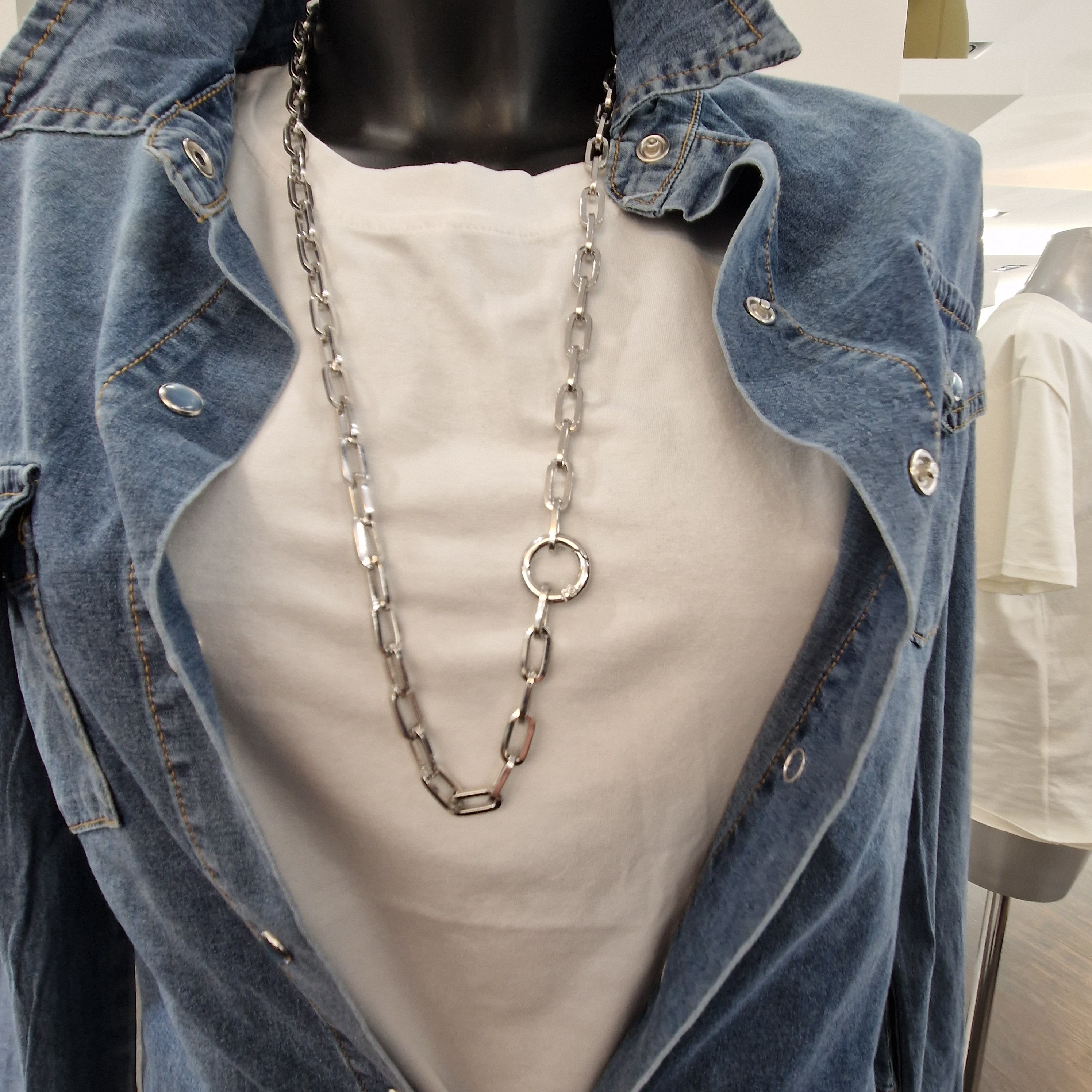 MINI-ME Long Necklace Silver Color