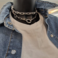 MINI-ME Long Necklace Silver Color