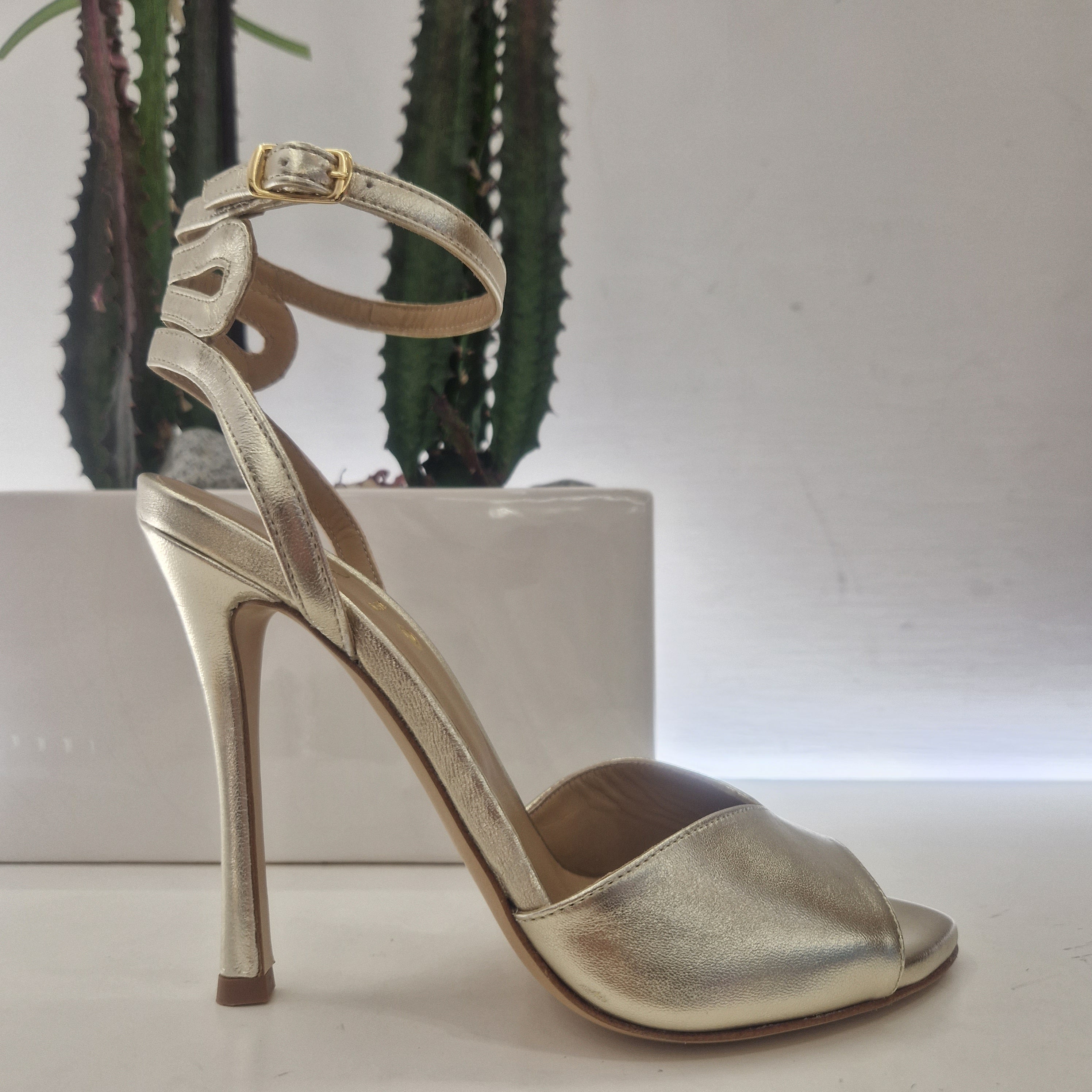 Wo Milano sandalo oro tacco 11 cm
