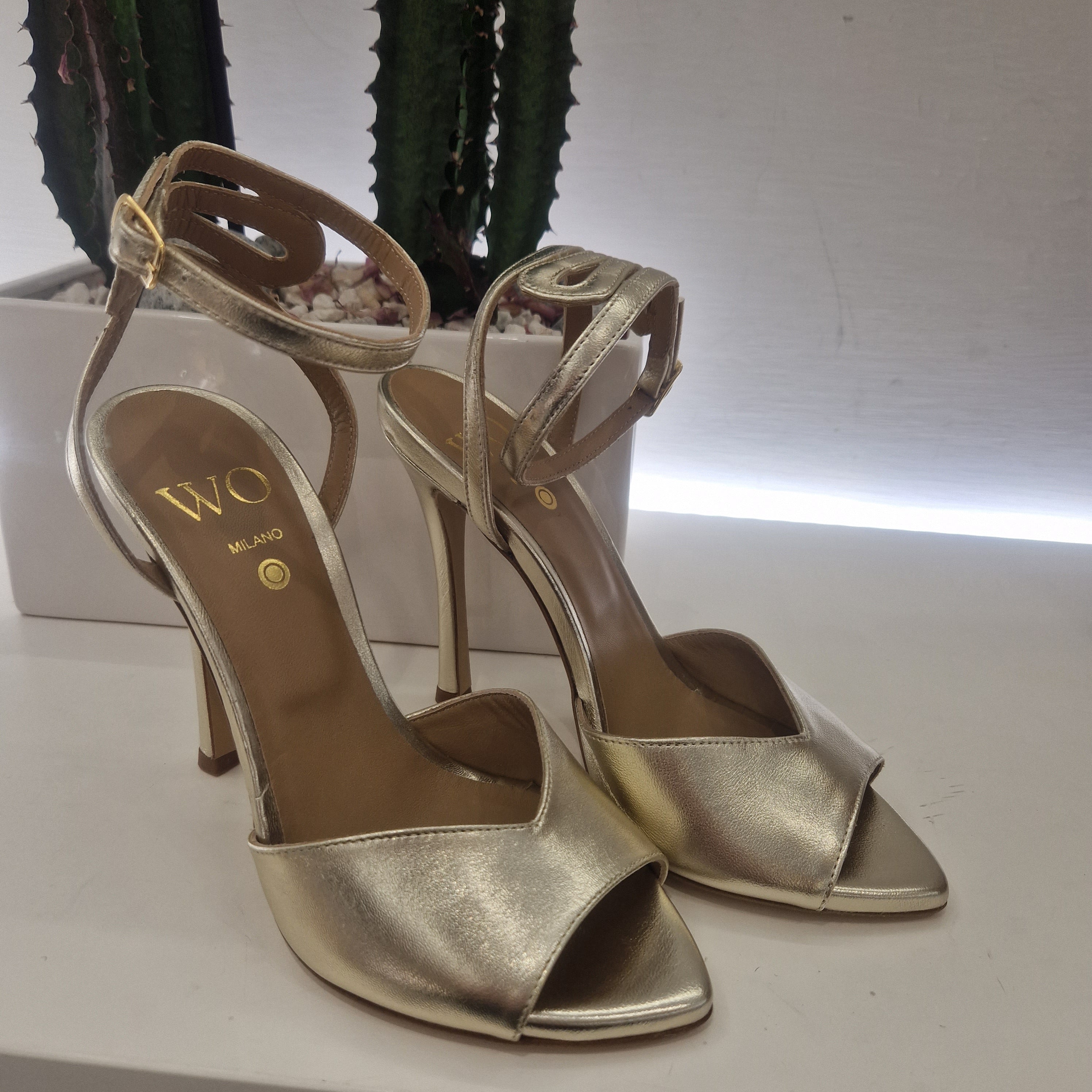 Wo Milano sandalo oro tacco 11 cm