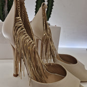 Wo Milano sandalo color nude con cavigliera