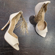 Wo Milano sandalo color nude con cavigliera