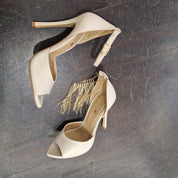 Wo Milano sandalo color nude con cavigliera
