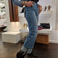 Jeans with flap