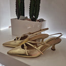 Scarpa fibbiette color oro