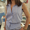 Striped sleeveless shirt