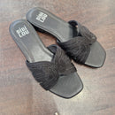 Bibilou ciabatta nera strass neri PEND