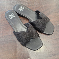 Bibilou ciabatta nera strass neri PEND