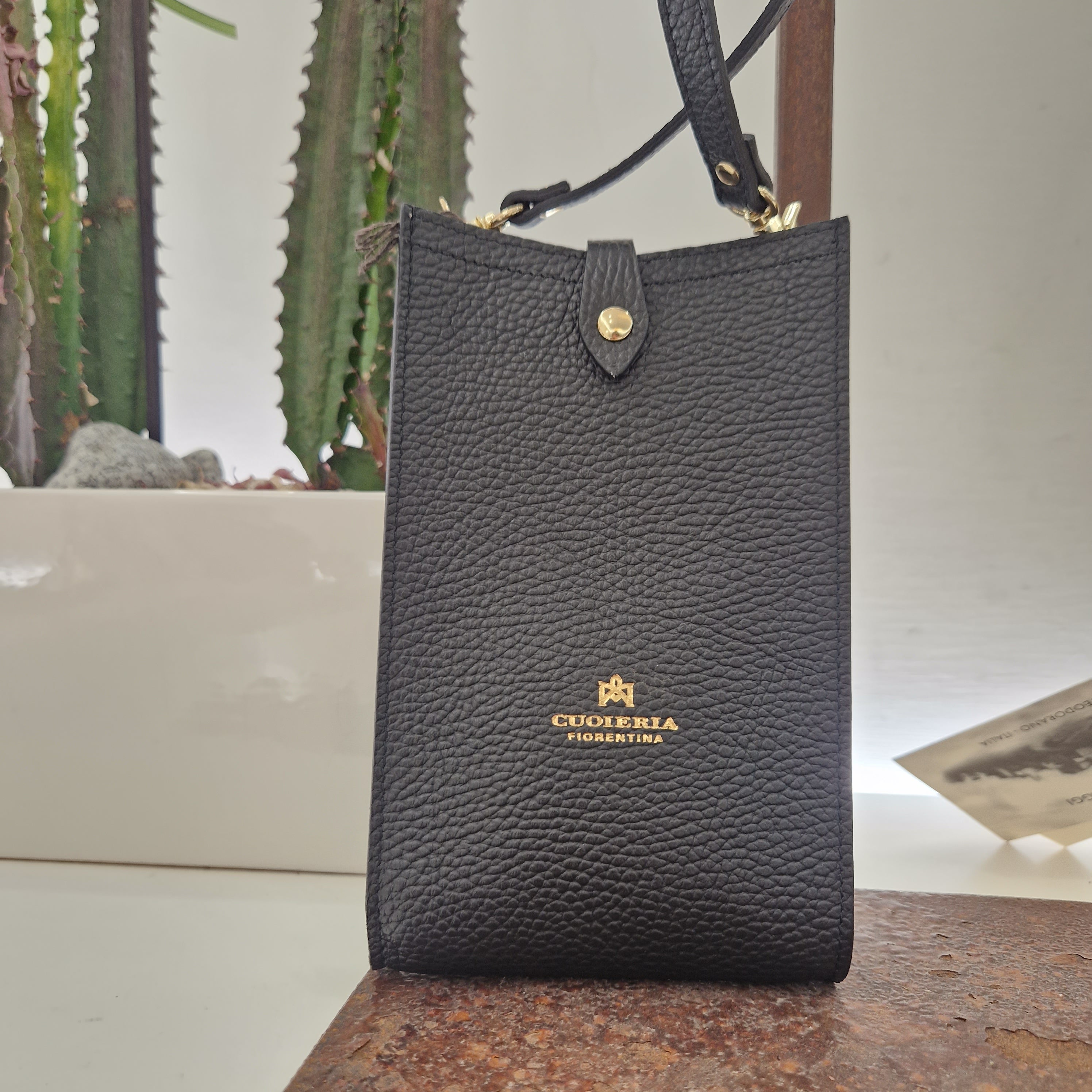 Cuoieria Fiorentina minibag portacellulare nero