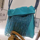 N.D.B. borsa in raso con perline in tinta