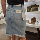 Gonna louguette jeans con strass