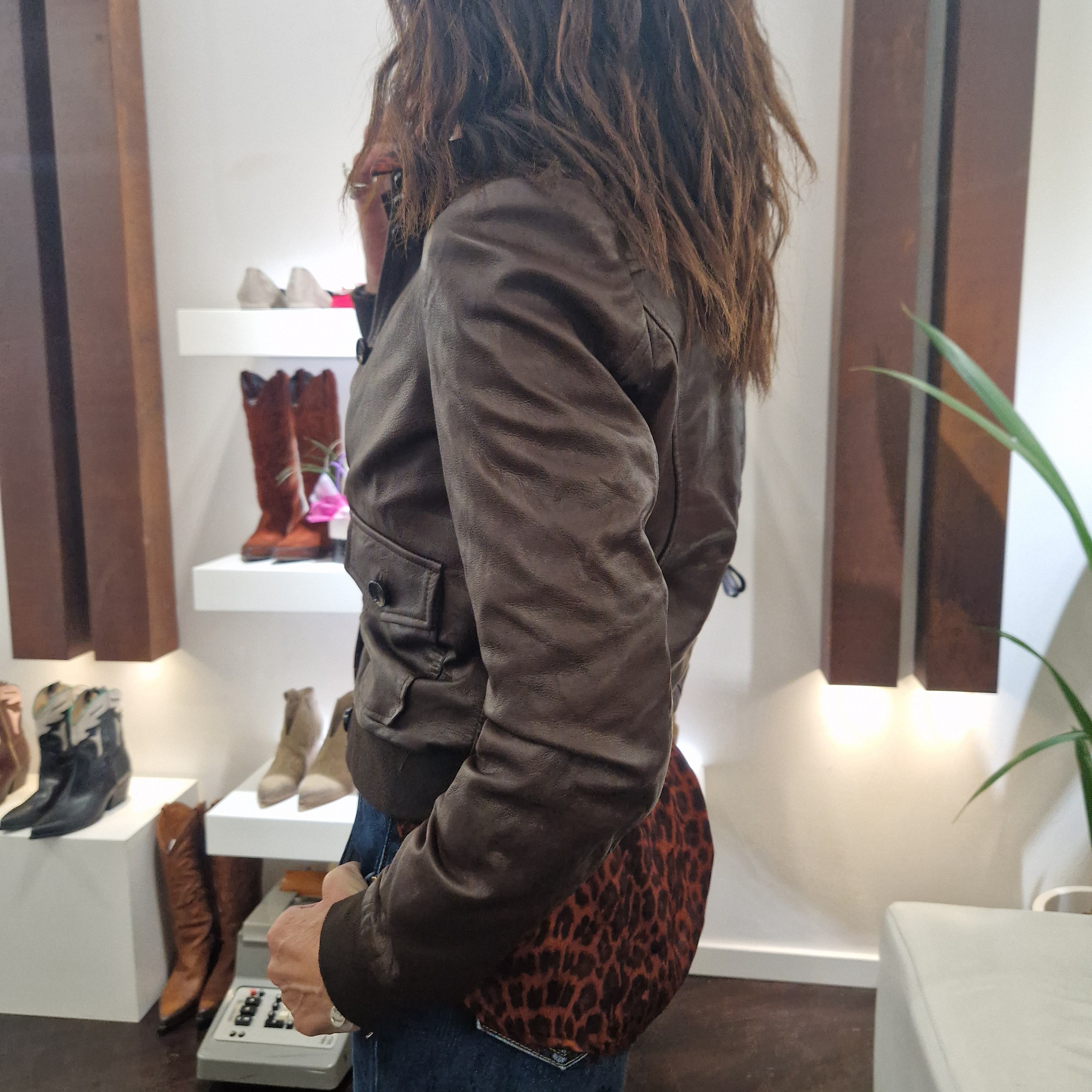 Giacca modello bomber vera pelle t. Moro