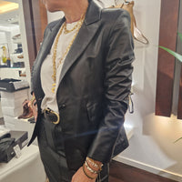 Giacca in vera pelle modello blazer