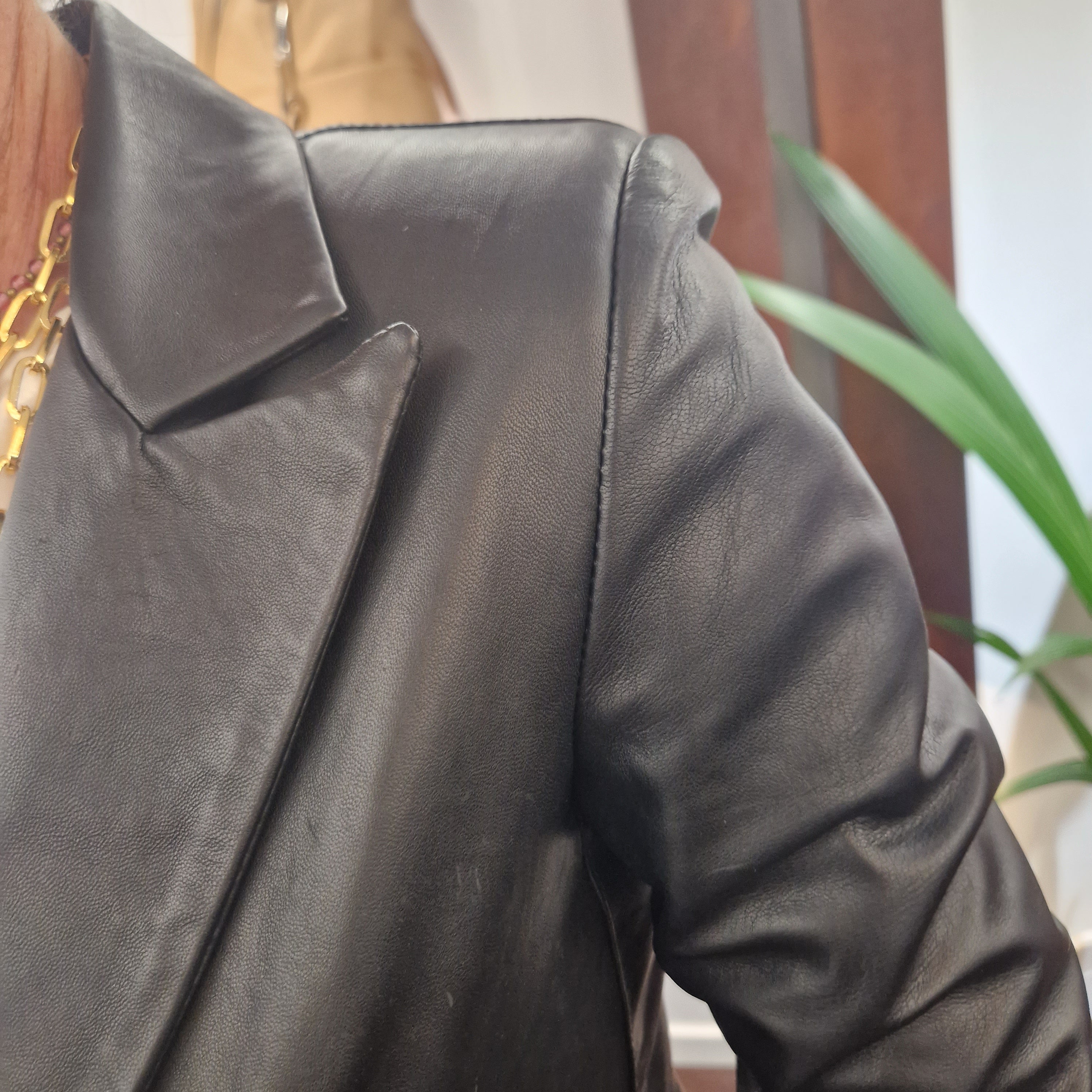 Real leather jacket blazer style