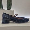 Bibilou ballerina flat black patent leather square toe