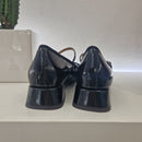 Bibilou ballerina flat black patent leather square toe