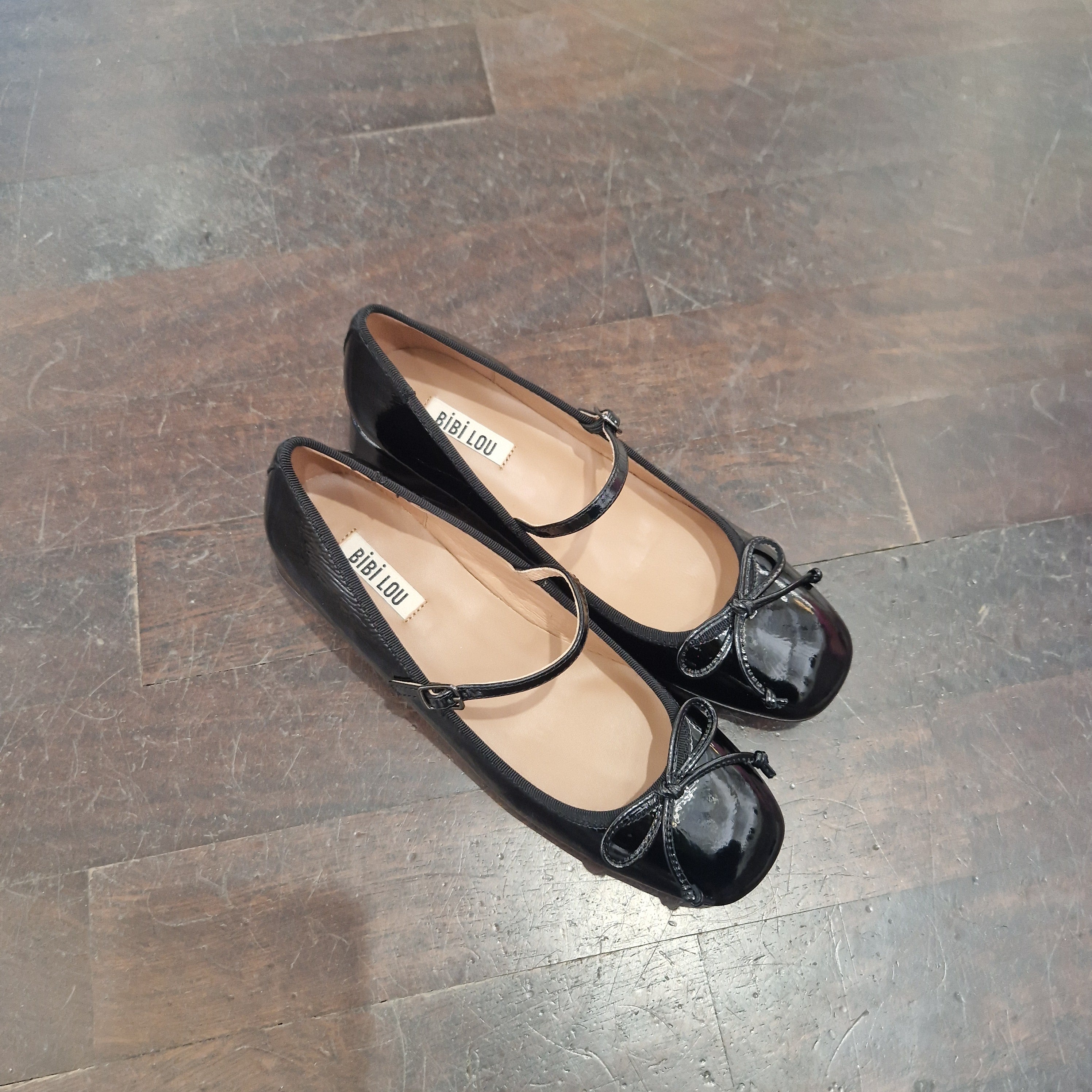 Bibilou ballerina vernice neta punta quadrata  nera