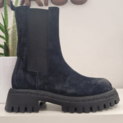 Blue long leg beatles boot
