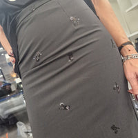Sequined pinstripe skirt